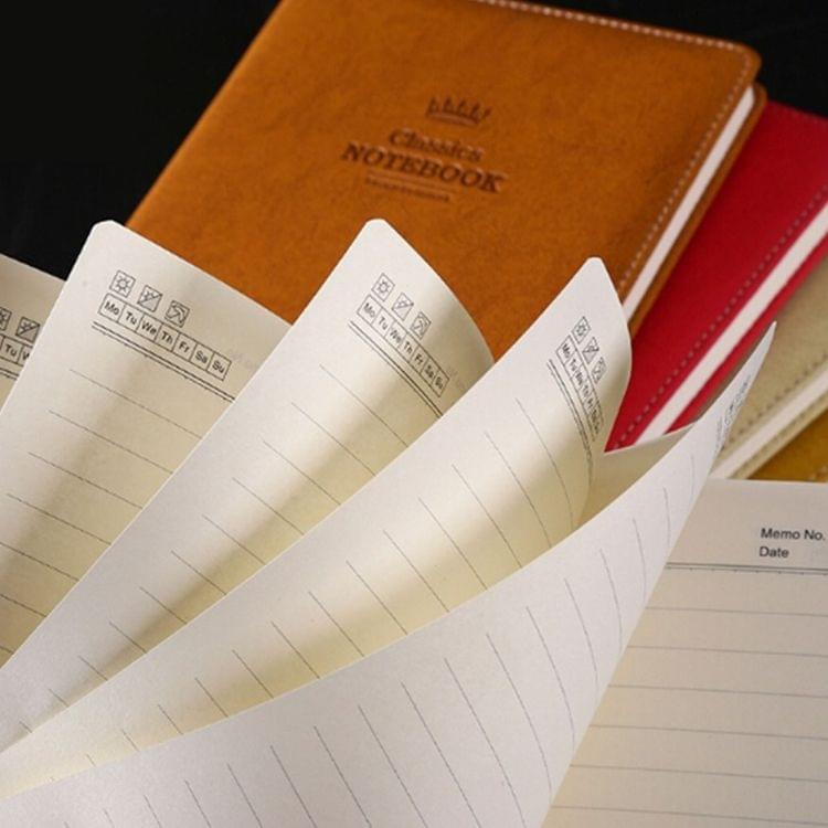 A5100 Pages Leather Soft Cover Notebook A5100 Pages Leather Soft Cover Notebook Pocket Memo(Red)