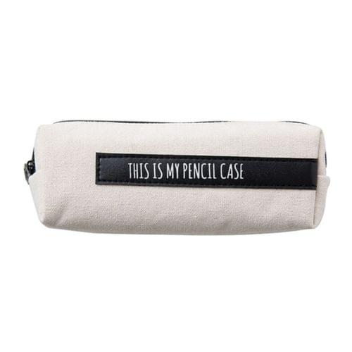 Simple Large Letter School Pencil Case Pen Bag Stationery Office School Supplies Pen Pouch Cosmetic Cases Coin Purse Storage Bags(White black strip)