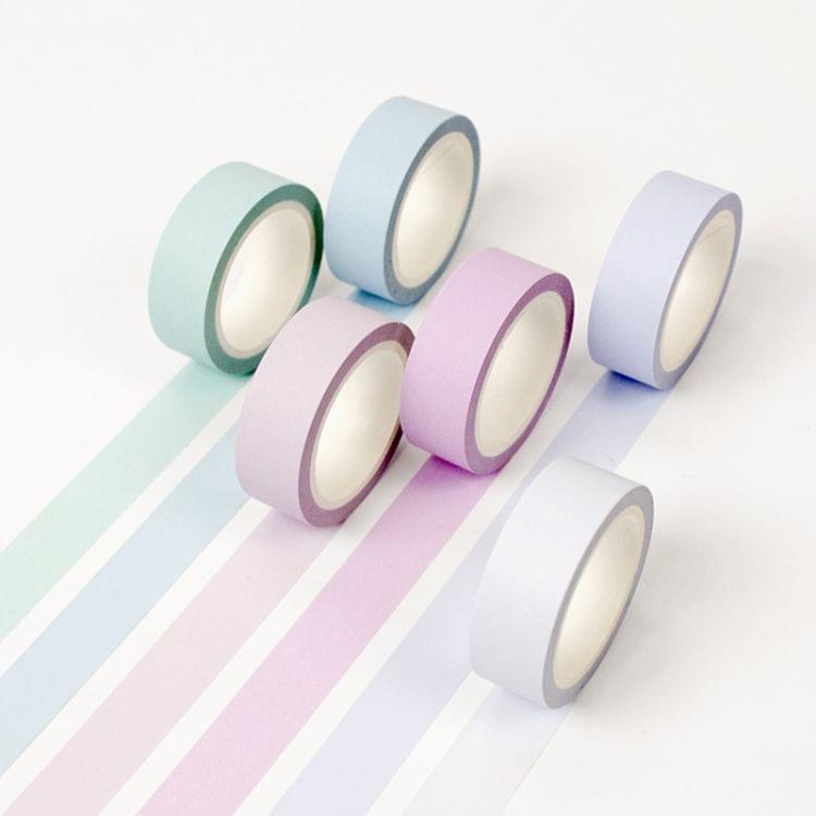 Soft Color Washi Tape Pure DIY Masking Decorative Stickers Stationery(Light Blue)