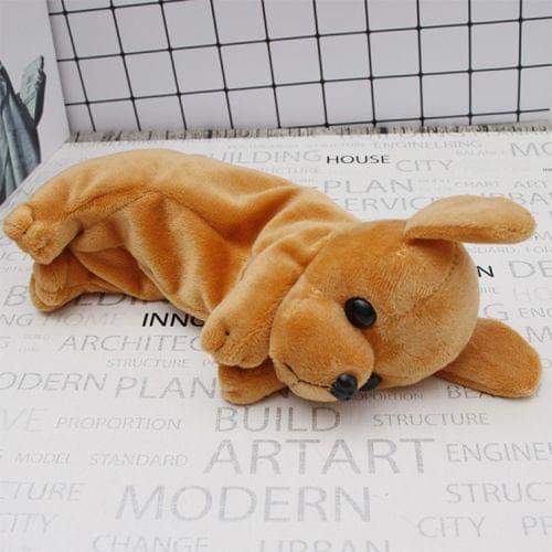 Kawaii Cartoon Plush Dog Pencil Case Cute Animal Pen Bag Box Kids School Supplies Stationery(Golden retriever yellow)