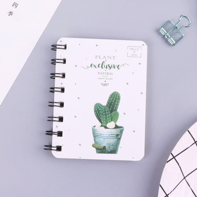 4 PCS C26 Cute Cactus Daily Office Supplies Spiral Notebook Diary Notepad Memo Pad School Stationery, Random Color