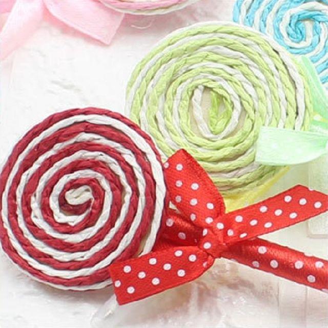4 PCS Cute Cartoon Pen Bow Circle Lollipop Bow Style Ballpoint Pen(Random Color Delivery)