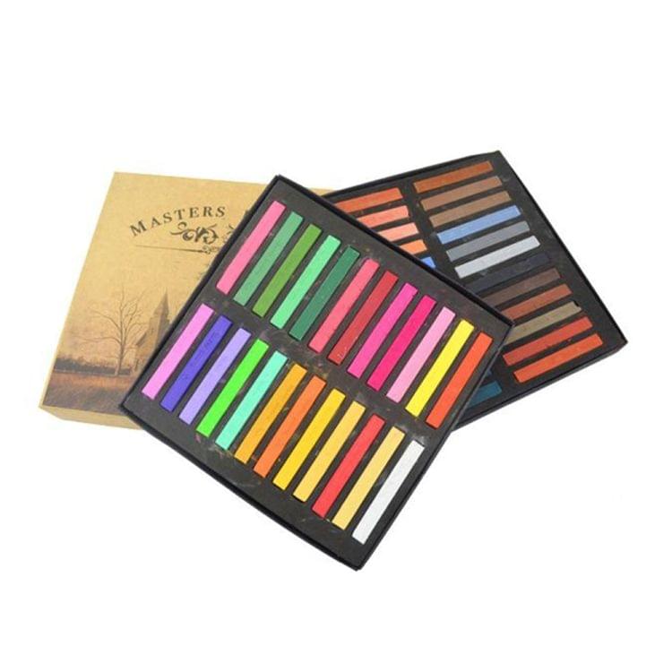 12 / 24 / 36 / 48 Colors Solid Powder Smooth Brush Portable Stick Toner Painting Chalk Set 24 Colors