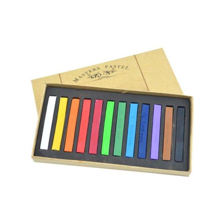 12 / 24 / 36 / 48 Colors Solid Powder Smooth Brush Portable Stick Toner Painting Chalk Set 24 Colors