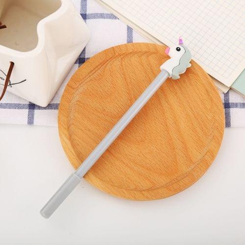 4 PCS Cartoon Unicorn Neutral Student Pen(Grey)