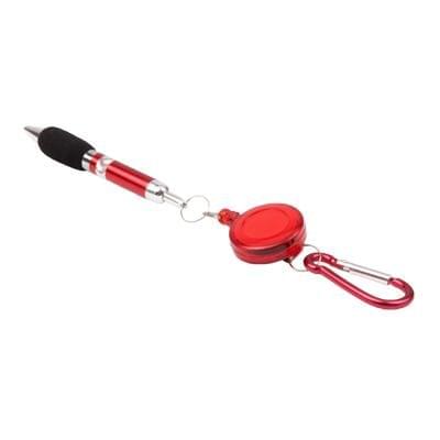 Funny Aluminum Shell Ball-point Pen Ball-pen with Retractable String & Clip (Random Color Delivery)