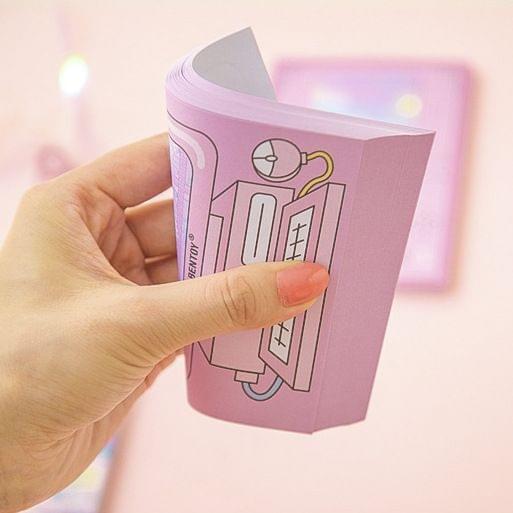 Creative Computer Game Machine Modeling Memo Pad Pink Girl Heart N Times Sticky Notes Bookmark Gift Stationery(Retro computer)