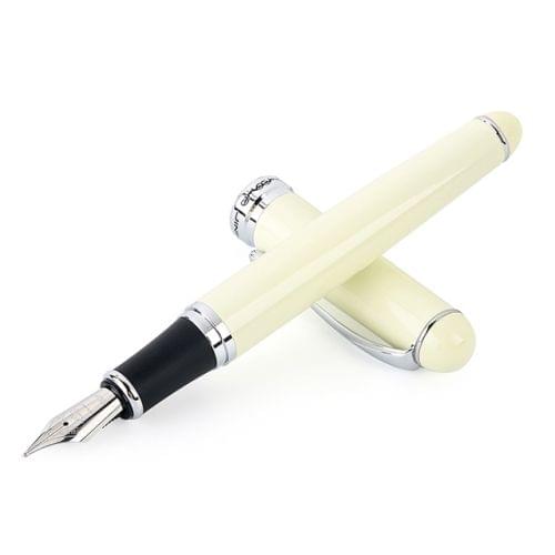 X750 Stationery Stainless Steel Fountain Pen Medium Nib Ink Pens School Oiifice Gift, Nib Size:0.5mm(Ivory)