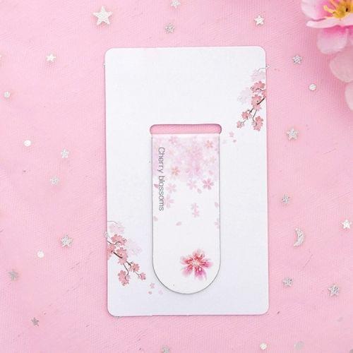 4 PCS Romantic Creative Cherry Magnetic Bookmark Student Stationery Gift School Office Supplies(Sakura Petals Flying)