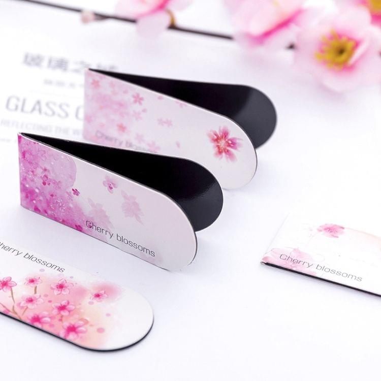 4 PCS Romantic Creative Cherry Magnetic Bookmark Student Stationery Gift School Office Supplies(Sakura Petals Flying)