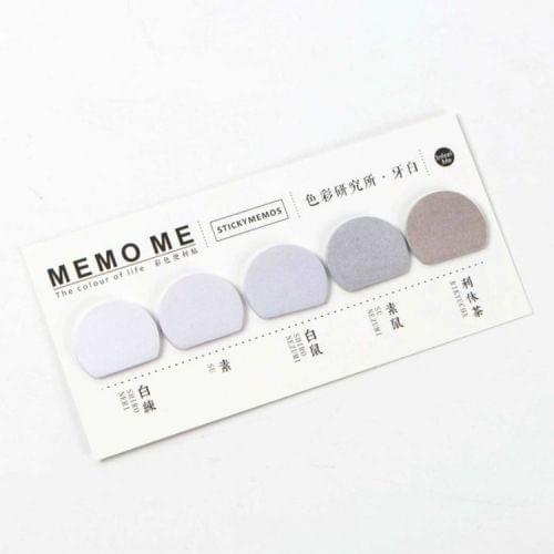 Round Shape Various Colorful Self-Adhesive N Times Memo Pad Sticky Notes Bookmark School Office Stationery Supply(C112-White)