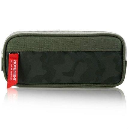Camouflage Pencilcase Nylon Canvas Double Zipper Pen Bag(Olive green)