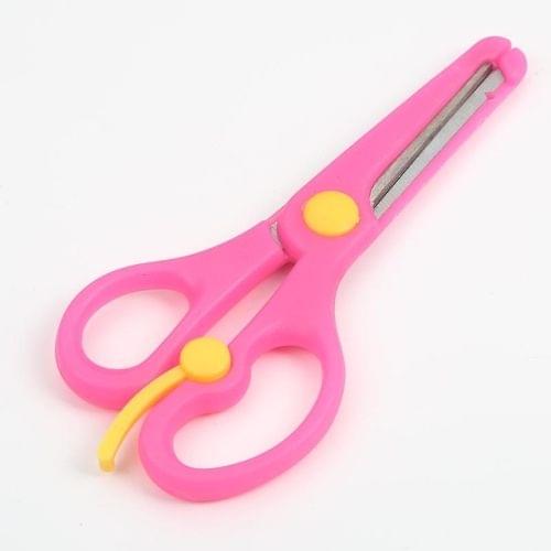 Elastic Safety Scissors Candy-Colored Knife(Rose Red)