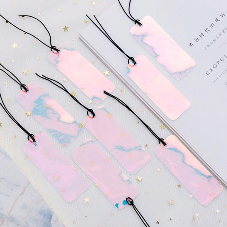 4 PCS Transparent PVC Waterproof Laser Bookmark Office School Supplies Student Stationery