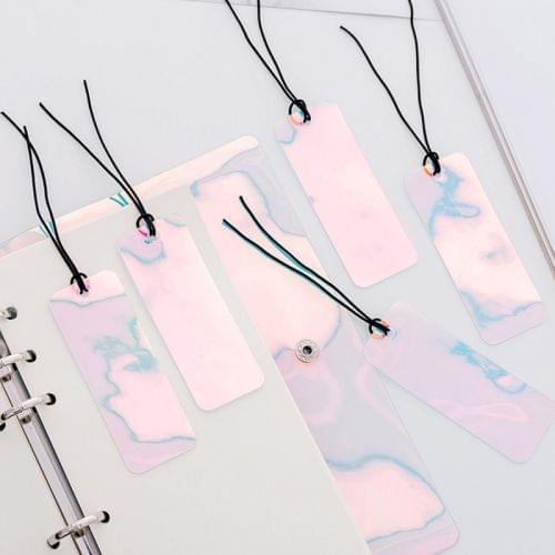 4 PCS Transparent PVC Waterproof Laser Bookmark Office School Supplies Student Stationery