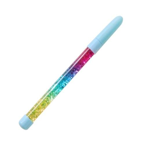 Cute Fairy Stick Drift Sand Glitter Crystal Pen Rainbow Color Creative Ball Pen Kids Gift(Blue fairy pen)