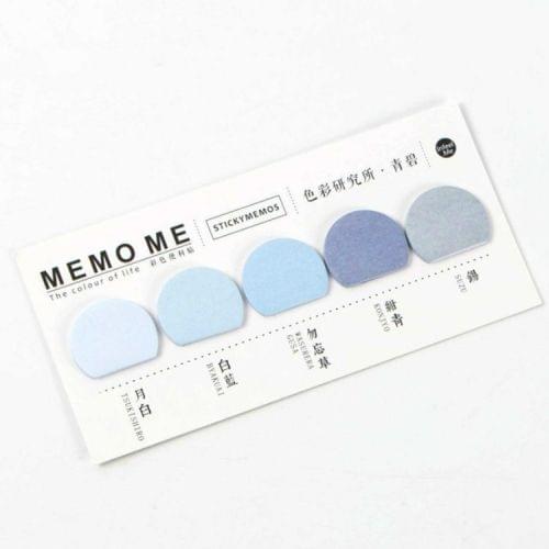 Round Shape Various Colorful Self-Adhesive N Times Memo Pad Sticky Notes Bookmark School Office Stationery Supply(C114- Blue)