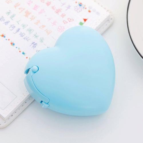 Cute Heart Shape Plastic Tape Dispenser Creative Donut Decorative Tape Cutter Kids Office School Supplies(Blue Heart)