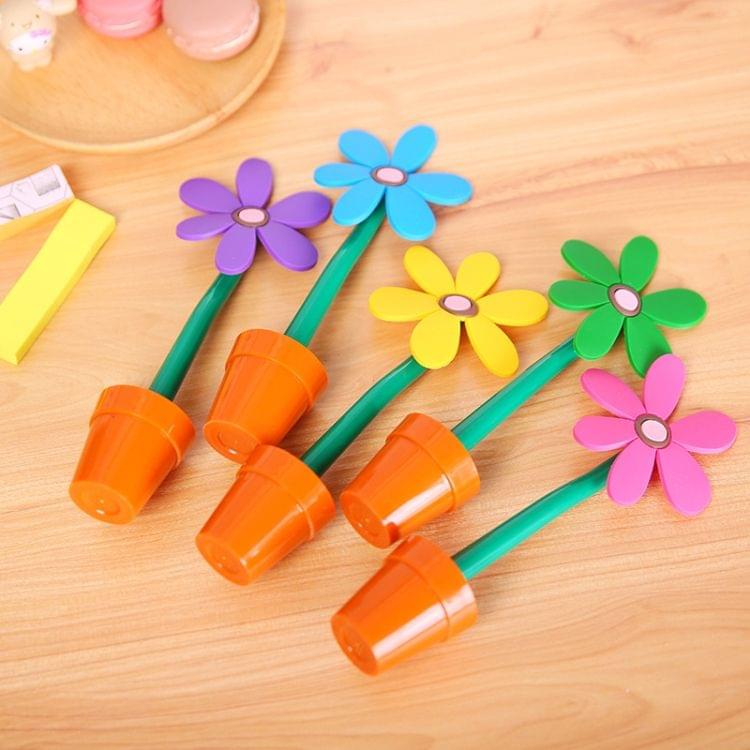 Creative Cartoon Sun Flower Ballpoint Pen  School  Student Office Decoration Stationery(Green)