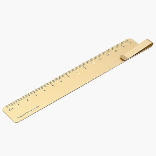 Original Xiaomi RUMA Multi-function Portable Metal Bookmark Straight Ruler (Gold)