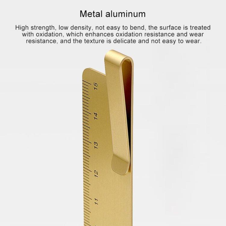 Original Xiaomi RUMA Multi-function Portable Metal Bookmark Straight Ruler (Gold)