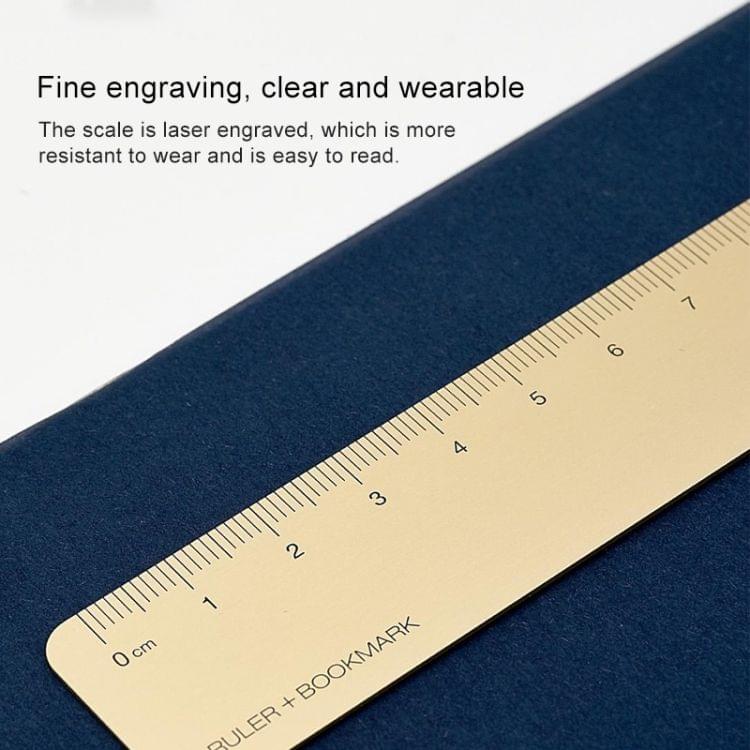Original Xiaomi RUMA Multi-function Portable Metal Bookmark Straight Ruler (Gold)