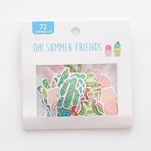 2 PCS Watercolor Adhesive Stickers Decorative Paper Creative Cute Stationery Sticker(Cactus)