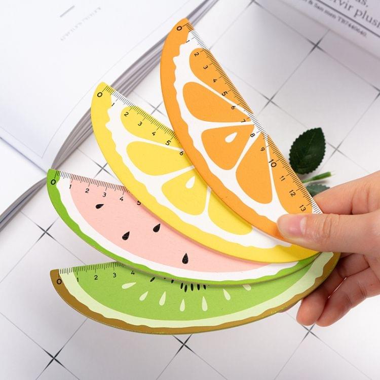 Cartoon Fruit Wooden Straight Ruler Measure Drawing Stationery School Office Supply Gift, Length:15cm(Kiwi)