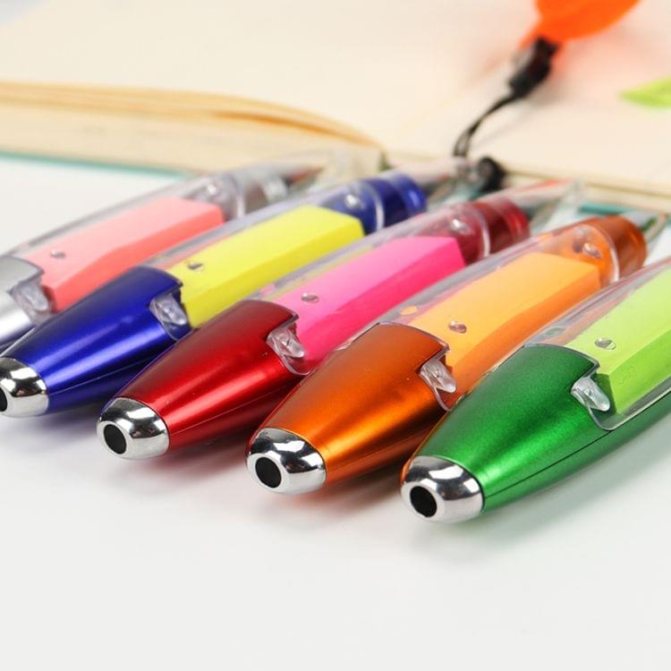 Plastic Lamp Pen Multifunctional Lanyard Memo Pads Lamp Ballpoint Pen School Student Supplies(Green)