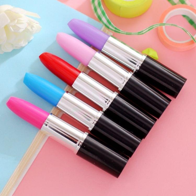 10 PCS Creative Lipstick shape Ballpoint Pen School Supplies Kids Student Gift