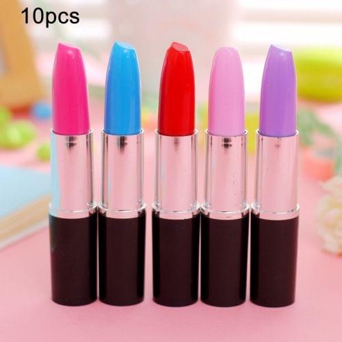 10 PCS Creative Lipstick shape Ballpoint Pen School Supplies Kids Student Gift