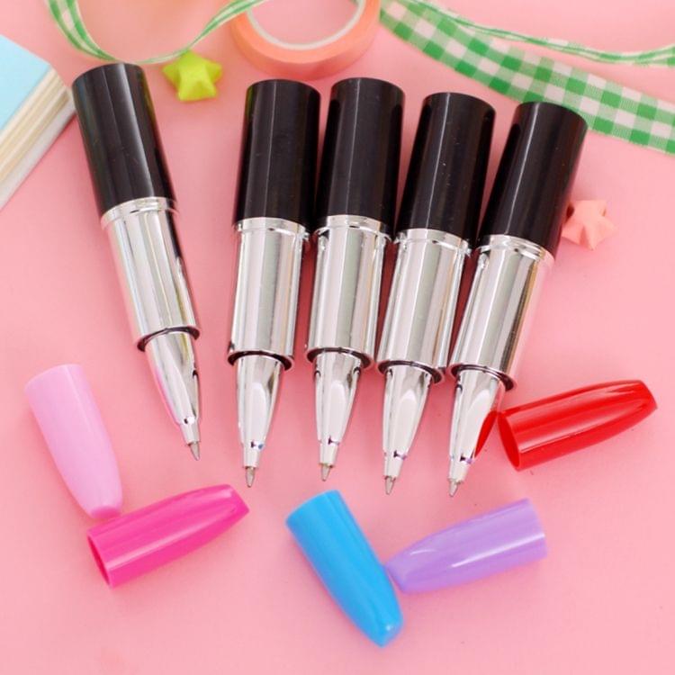 10 PCS Creative Lipstick shape Ballpoint Pen School Supplies Kids Student Gift