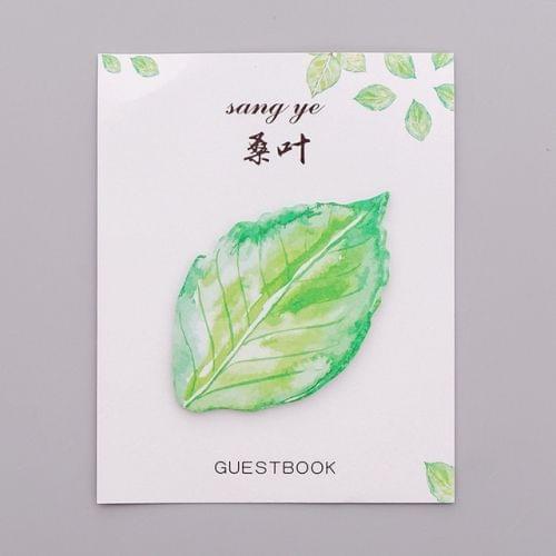 2 PCS Cute Tree Leaf Sticky Note Stickers Memo Pad Office Decoration School Supplies Stationery(Mulberry leaf)