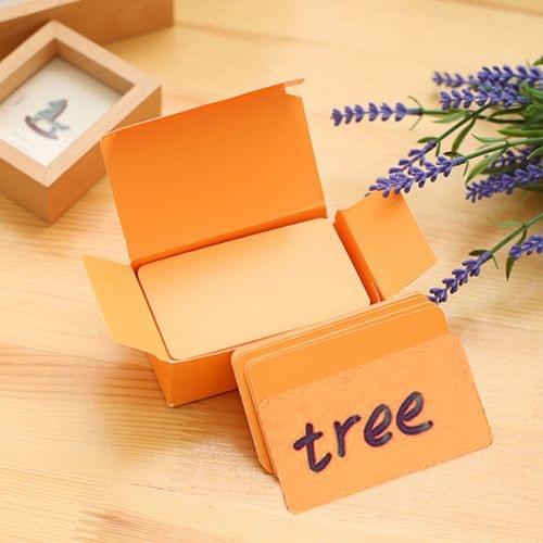 5 Boxes (About 90 PCS in One Box) Blank DIY Greeting Card Graffiti Rounded Small Card Blank Small Handwritten Paper Card Message Word Card(Orange)