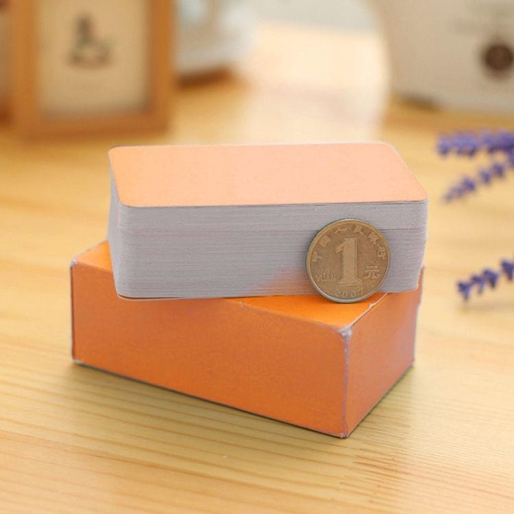 5 Boxes (About 90 PCS in One Box) Blank DIY Greeting Card Graffiti Rounded Small Card Blank Small Handwritten Paper Card Message Word Card(Orange)