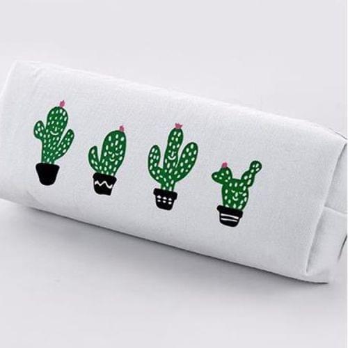 Print Cactus Octagonal Version Small Fresh Canvas Cosmetic Storage Bag Pencil Case(4 Cactus)