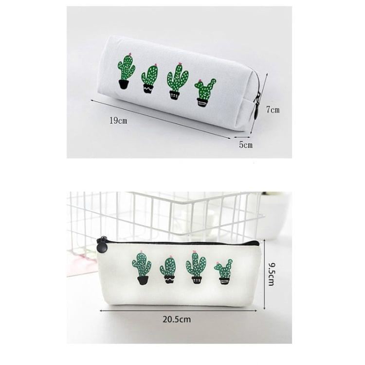 Print Cactus Octagonal Version Small Fresh Canvas Cosmetic Storage Bag Pencil Case(4 Cactus)
