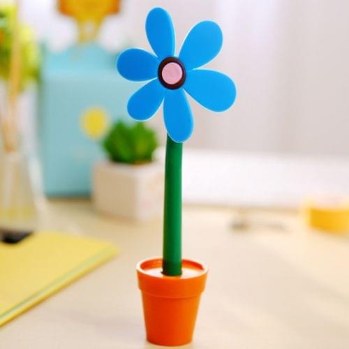 Creative Cartoon Sun Flower Ballpoint Pen  School  Student Office Decoration Stationery(Blue)