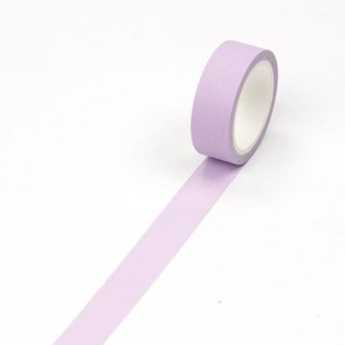Soft Color Washi Tape Pure DIY Masking Decorative Stickers Stationery(Light Purple)