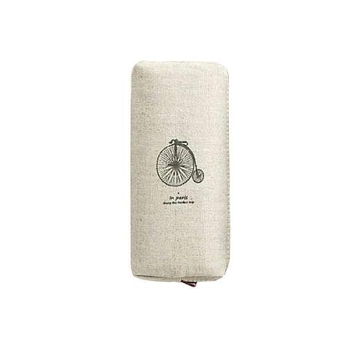 Retro Canvas Makeup Bag Cosmetic Case Coin Pouch Zipper Bag Purse Stationery Pen Bag(Bicycle)