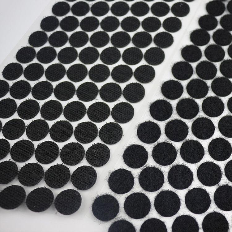 1000 PCS 16mm Round Nylon Adhesive Hook and Loop Fastener(Black)