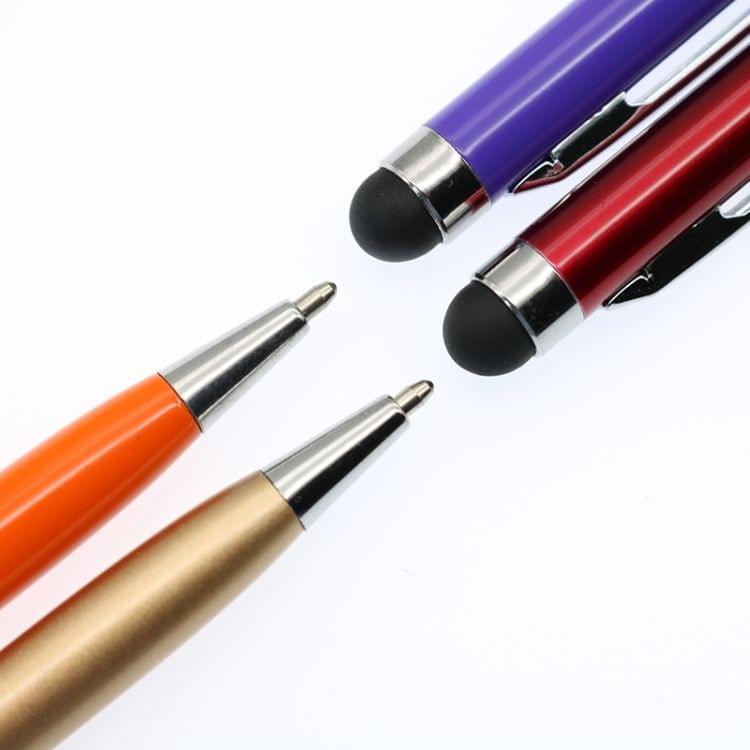 2 PCS Touch Pen Capacitive Touch Ballpoint Pen Children Student Stationery School Office Supplies, Ink Color:Black(Purple)