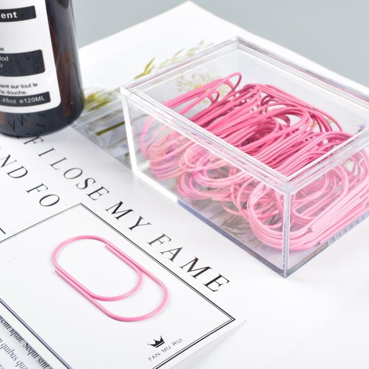 50mm Paper Clip Metal Line Pin Bookmark Shool Stationary Office Clip(Pink)
