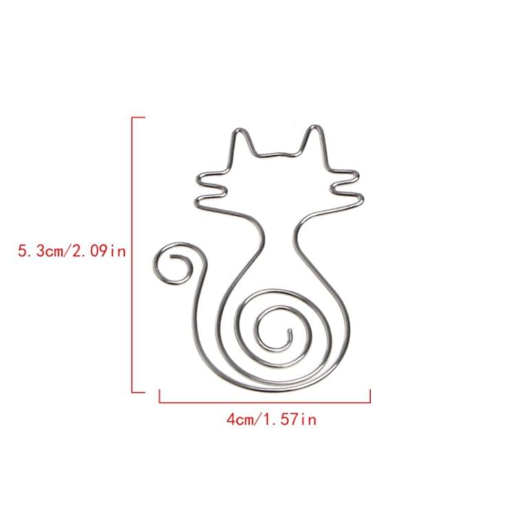 10 PCS Cute Cat Metal Paper Clips Pin Bookmark Memo Clip Office School Stationery(Rose Gold)