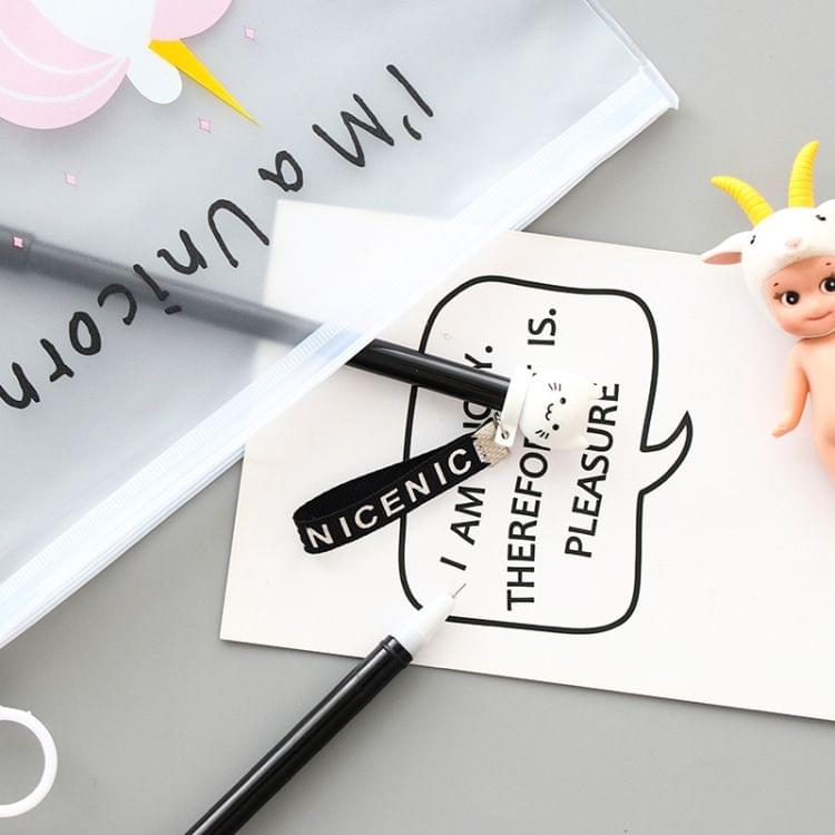 Ring Document Bag Paper File Folder Pencil bag School Stationery School Office Supplies(Close Eyes Unicorn)