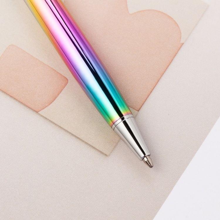 Metal Rotating Ballpoint Pen School Writing Office Signature Pen Creative Stationery Gift(Colorful)