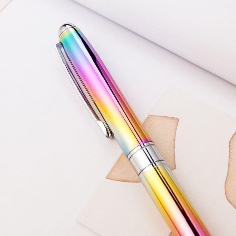 Metal Rotating Ballpoint Pen School Writing Office Signature Pen Creative Stationery Gift(Colorful)