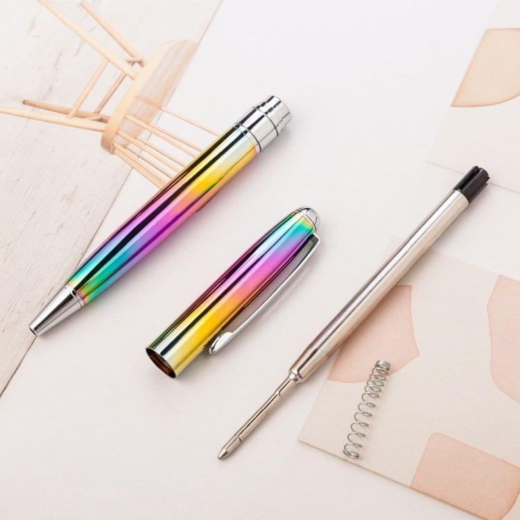 Metal Rotating Ballpoint Pen School Writing Office Signature Pen Creative Stationery Gift(Colorful)