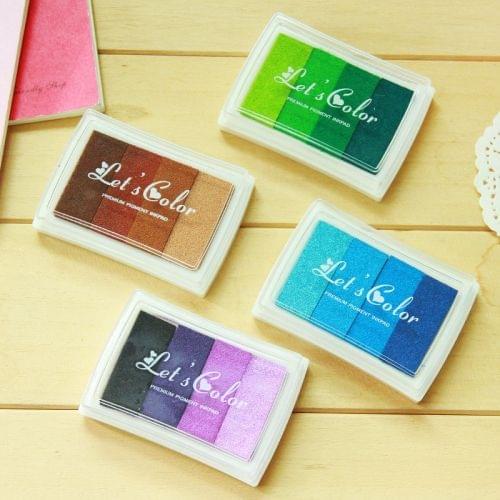 4 PCS Creative Candy Colored Inkpad Gradient Color DIY Seal School Office Supplies, Random Color Delivery