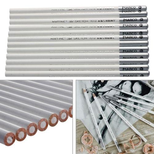 12 PCS White Art Sketch Drawing Non-toxic Pencils Chalk